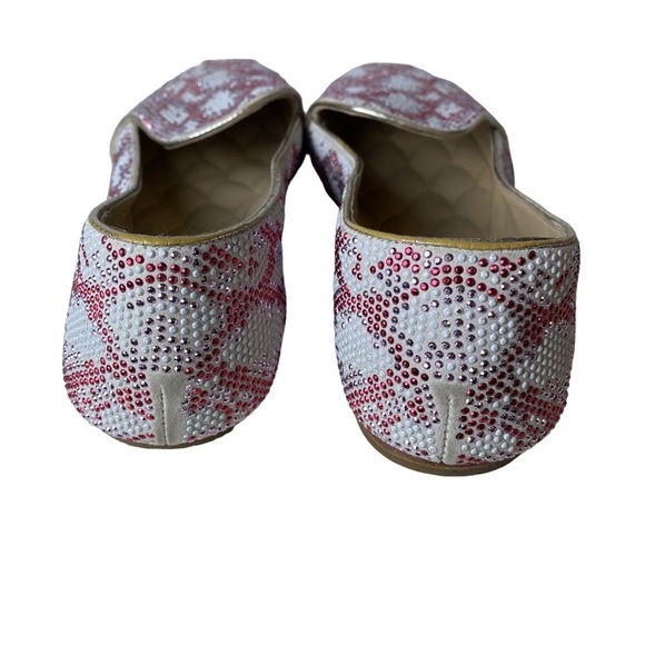 Brian Atwood Claudelle Crystal Suede Smoking Slippers Flats Loafers Sz.‎ 8 1/2 - Picture 7 of 12